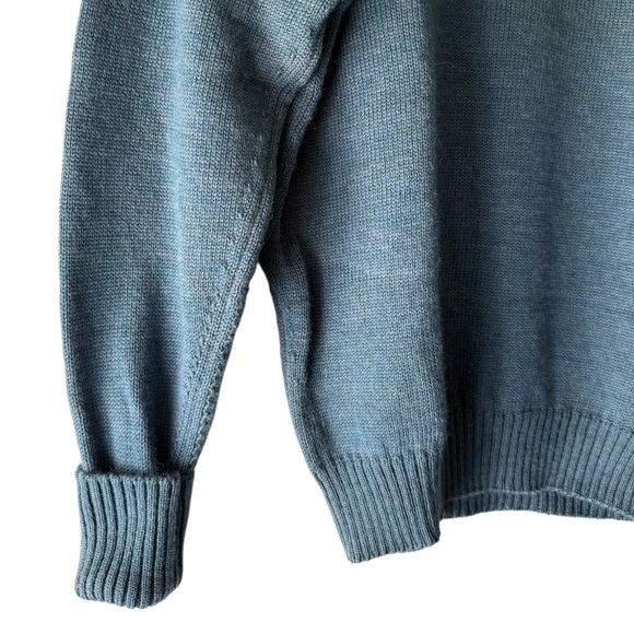 Parkhurst Vintage Wool Fair Isle Sweater Size Medium Blue Made in Canada 70s 80s - Picture 5 of 7